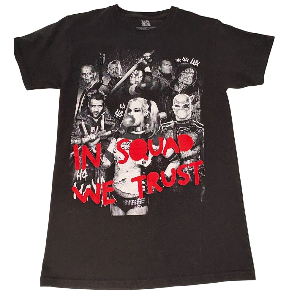 Suicide Squad Small T Shirt Black Excellent In Squad We Trust 2016 Bioworld mens